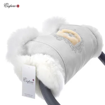

Coupling for hands on stroller Esspero Amato SW (real fur) stroller accessories warm winter hand gloves waterproof for all types of strollers mittens