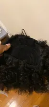 Cola de Caballo rizada Afro Puff, 100%, coleta de pelo humano brasileño con cordón con Clps para mujeres, negro Natural #2 #4, marrón