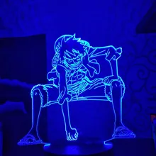 Night-Light Desk-Lamp Bedside-Decor Luffy-Figure Monkey-D Bedroom Color-Changing Anime