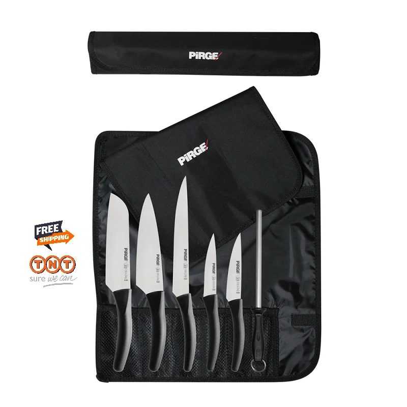 

6 pcs knife set. Stainless steel knife set with special carrying case for chefs, gastro students and home use. TNT Free Shipping