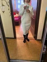 TAOVK Autumn Womens Costume Knitted  Tracksuit  Sweater + Slim Skirt Two-Piece Set