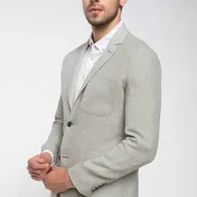 Бренд DeFacto, деловой мужской модный блейзер с отворотом, мужской светильник, цветные офисные пальто, осенние мужские повседневные Простые костюмы, новинка-J3837AZ18HS