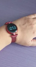 Relojes magnéticos digitales de lujo para mujer, de acero inoxidable, dorado, rosa, LED, de cuarzo, femenino