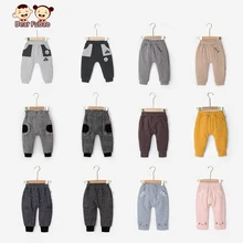 Штаны для малышей; плотные Зимние Детские Теплые повседневные брюки для мальчиков и девочек; милые леггинсы с наклейками для новорожденных; одежда для малышей