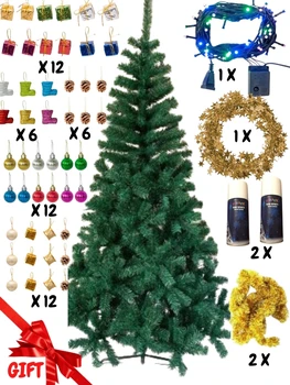 

Christmas Tree Plastic 2021 Premium Decoration for Home Artificial Santa Claus Xmas New Year Full Tips Thick Ornaments Gift Elk