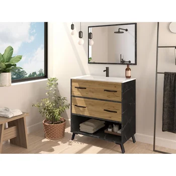 

Bathroom Furniture model RIO imitacion marble with mirror and ceramic basin