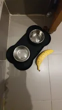 Cuenco doble antideslizante para perros y gatos, tapete de silicona, duradero, de acero inoxidable, Alimentador de agua, Alimentación de Mascotas, para beber