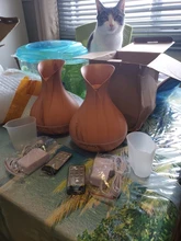 Humidificador de aire ultrasónico de 500ML, con Control remoto difusor de Aroma, luz LED que cambia de 7 colores, difusor de aceite esencial eléctrico inteligente