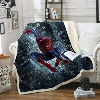 

Superhero Spiderman Venom Printed Plush Throw Blanket Sherpa Fleece Bedspread Sofa Blankets For Beds Square Picnic Soft Blanket