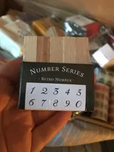Yoofun-10 unidades/serie de números de diseño, lapicero de sello de goma de madera, tipo de soporte, troncos de ribete, sello de decoración para álbumes de recortes, diario