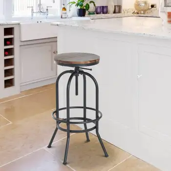 

Barroom stool Round Chair Pine wood Adjustable Height 15cm