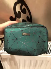 Neceser de viaje multifunción para mujer, bolsa de maquillaje geométrica, impermeable, portátil, organizador de artículos de tocador, novedad