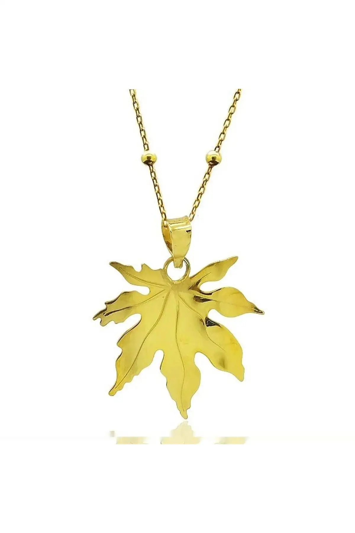 

Silver Gold Plated Plated Sycamore Leaf Lady 'S Necklace
