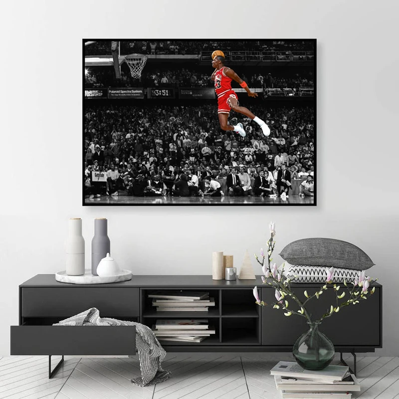 Баскетбольный плакат Jordan Slam Dunk конкурсная картина художественные принты комната