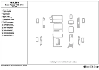 

Interior trim for Isuzu Rodeo 1998-2002. Set L885.