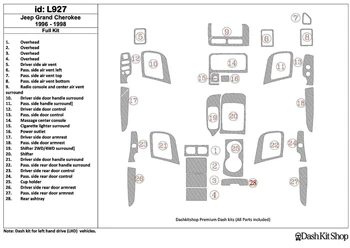 

Interior trim for Jeep Grand Cherokee 1996-1997. Set L927.