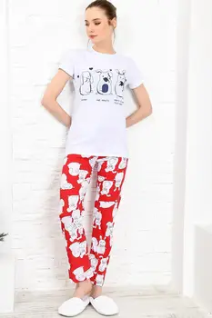 

Trend Alacati Style Women Printed Pajamas set ALC-X3964