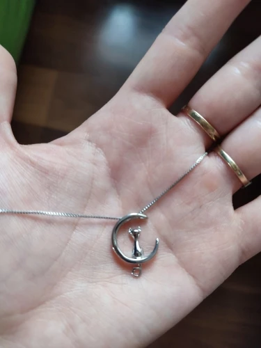 Collier lune chat ( Argent ) photo review