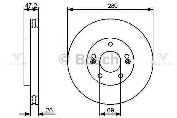 0986479460 bosch тормозной диск передний