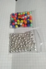 Lote de cuentas espaciadoras CCB de agujero grande para la fabricación de joyas, accesorios para manualidades, color dorado y plateado, diámetro de 4, 6, 8, 10 y 12mm, 30 a 100 unidades