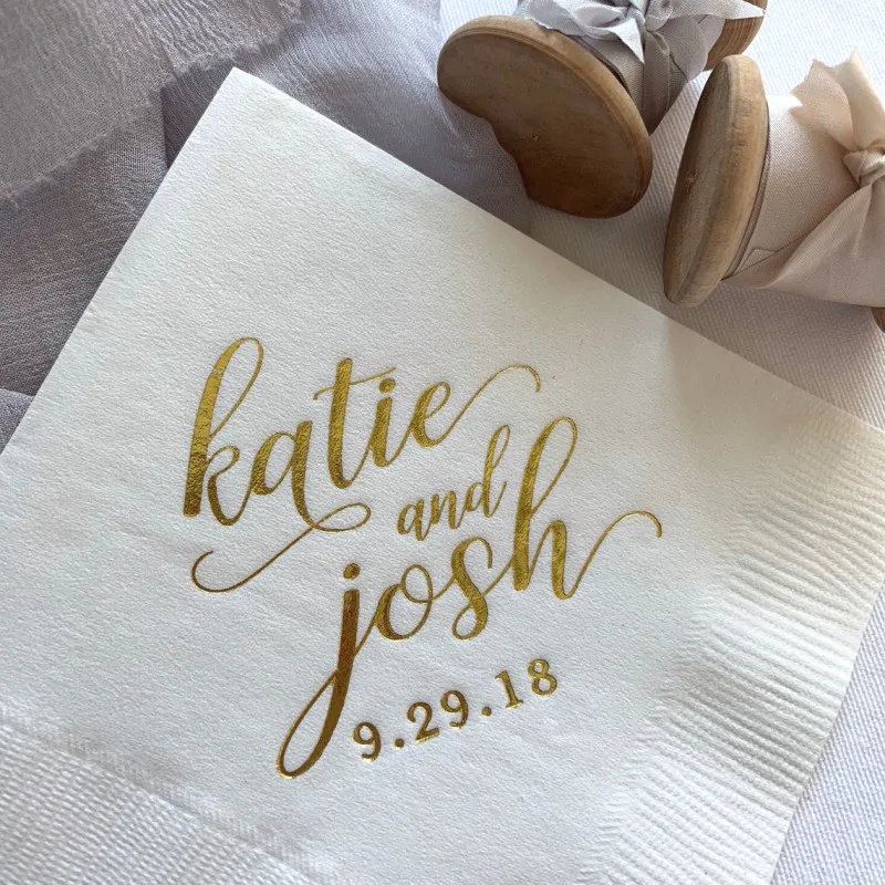 

Custom First Name Wedding Napkins | Rehearsal Dinner | Engagement Party | Personalised Bar Napkins | Wedding Napkins