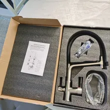 Kitchen Faucet FILTERED Pull-Down Brass PURE-WATER-FILTER Black Tap Spout Cold-Mixer