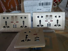 Outlet Usb-Socket Wall Delviz Eu Universal Dual Standard 110-250V AC UK Gray Embedded-Panel-2.1a