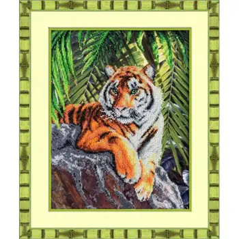 

B1414 set for embroidery with beads 'паутинка' 'Tiger, 37*27,5 cm