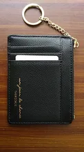 Mini llavero de monedero de cuero de PU con cremallera para mujer, cartera pequeña, tarjetero