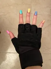 Los hombres Fitness peso pesado guantes de entrenamiento de culturismo medio dedo guantes antideslizante se muñeca apoyo halterofilia deportes