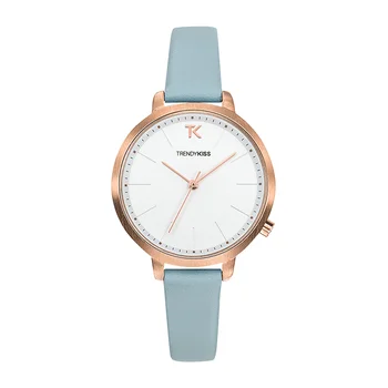 

Watch female TrendyKiss clear leather analog-shell round metal genuine leather wrist