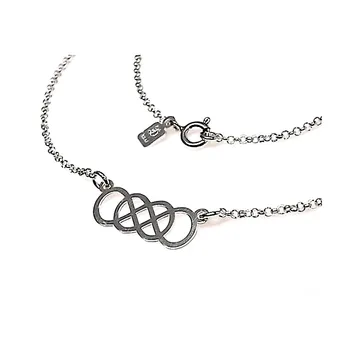 

Choker 925 sterling silver m infinity double 20mm. Rolo chain [AA9716]