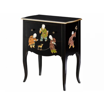 

Compact painted dresser in колониальном style with two drawers, wood dresser, home decor, hand Painting,