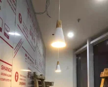 Pendant-Lights Hanging Wood Bedroom Kitchen Living-Room Dining Nordic-Style Restaurant