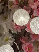Lights-String Garland Cotton-Ball Led Wedding Party Christmas Outdoordiy Holiday 5M Crib