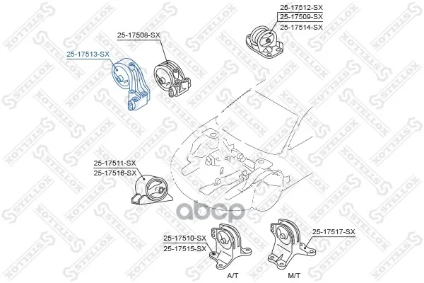 25-17513-Sx_подушка Двигателя Правая! Mitsubishi Galant Ea 1996-2003 Stellox 2517513sx Stellox арт. 2517513SX