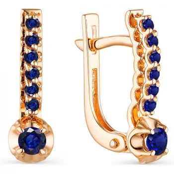 

Alcor earrings with 14 sapphires in red gold