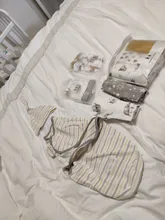 Manta envolvente para Recién Nacido + sombrero, manta receptora de algodón, ropa de cama con dibujos animados, saco de dormir para niños de 0 a 6 meses