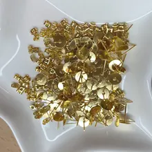 100 unids/lote 4-10mm bronce rodio KC Metal dorado blanco Post pendientes Base pines con pendiente macho oreja para piezas de joyería