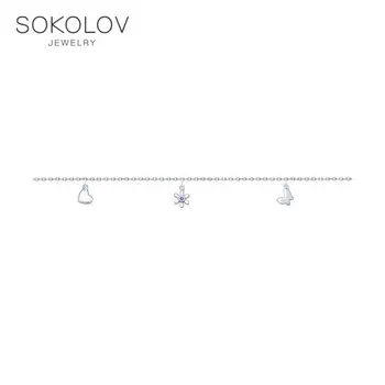 

Bracelet SOKOLOV silver with cubic zirconia fashion jewelry 925 women's male