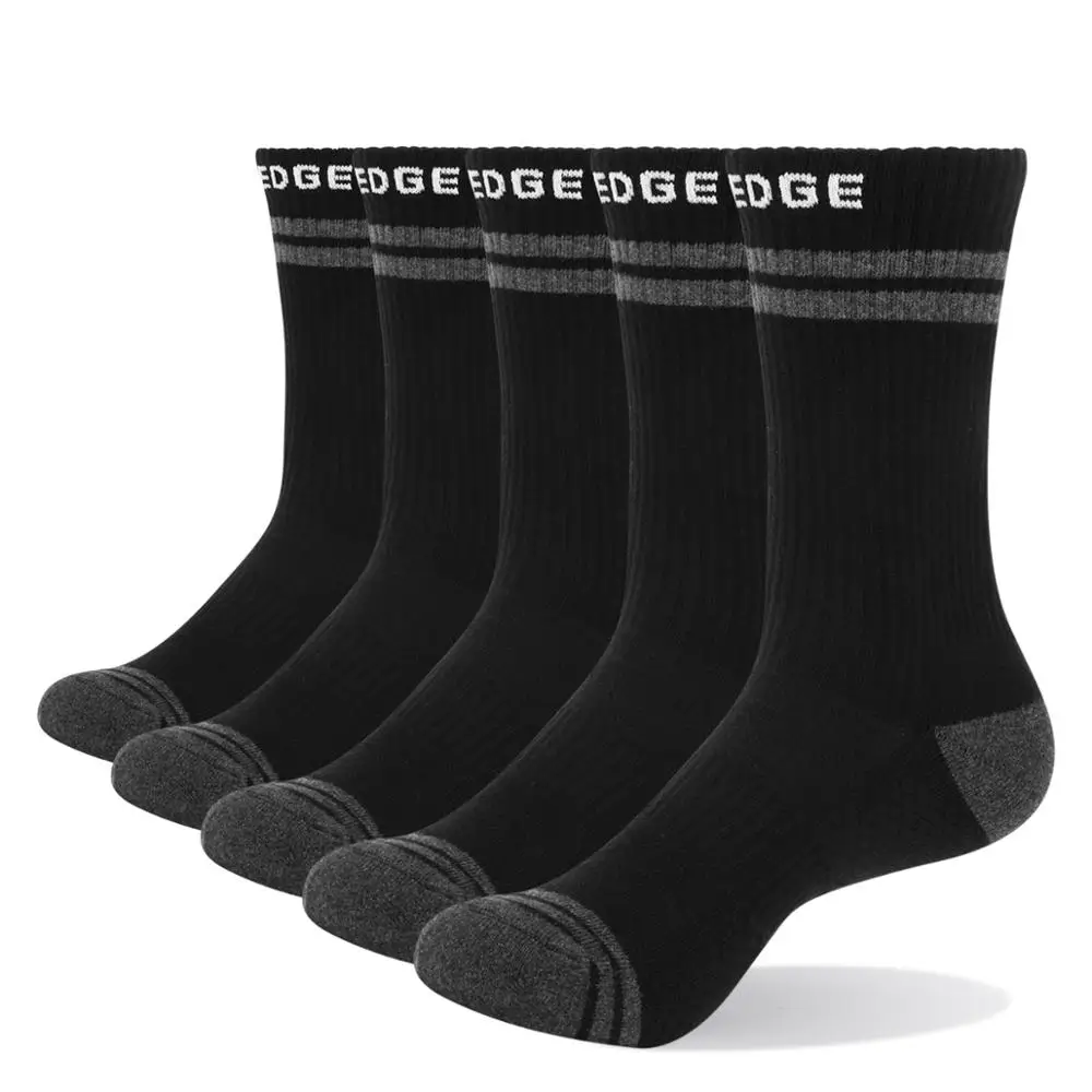 YUEDGE бренд 5 пар мужские женские черные хлопковые удобные Спортивные Повседневные