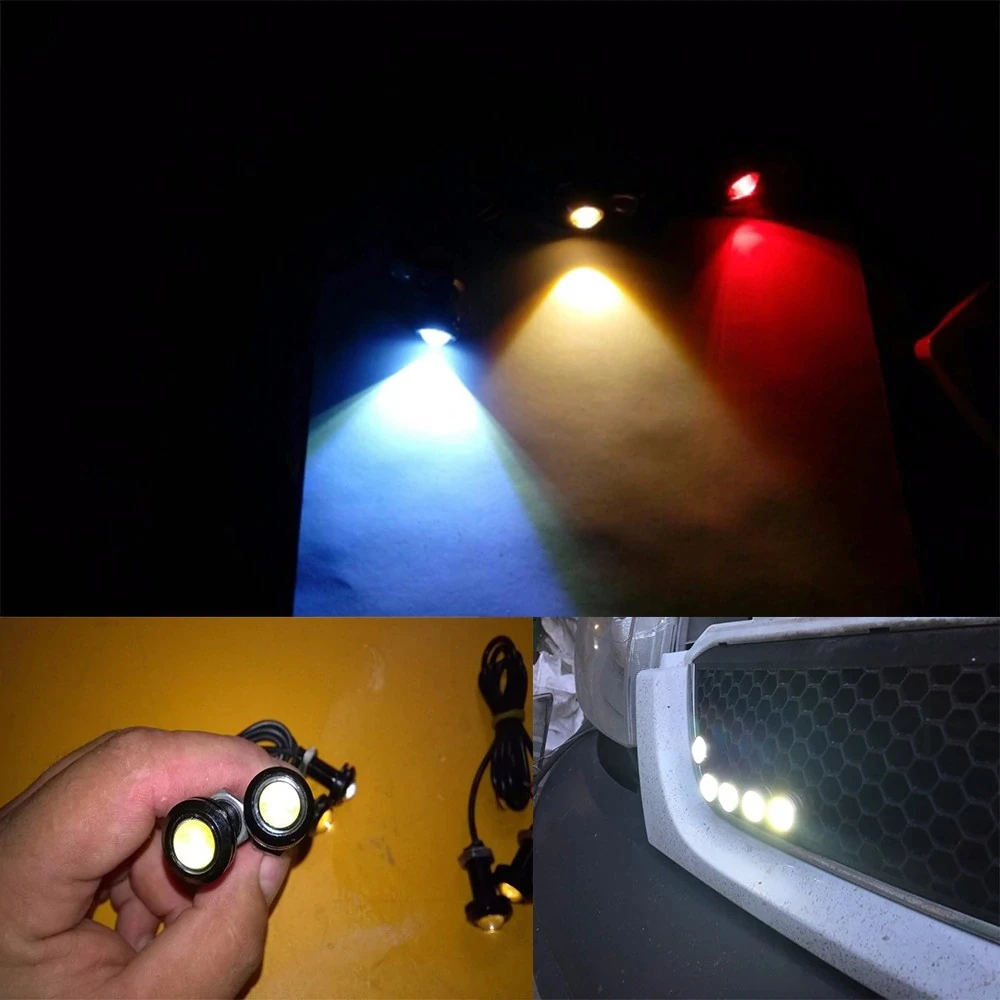 18 мм 9 вт 12 в автомобильная лампа орлиный глаз универсальный рабочий светильник светодиодный DRL дневные ходовые огни водонепроницаемый обратный сигнал заднего хода парковочная лампа