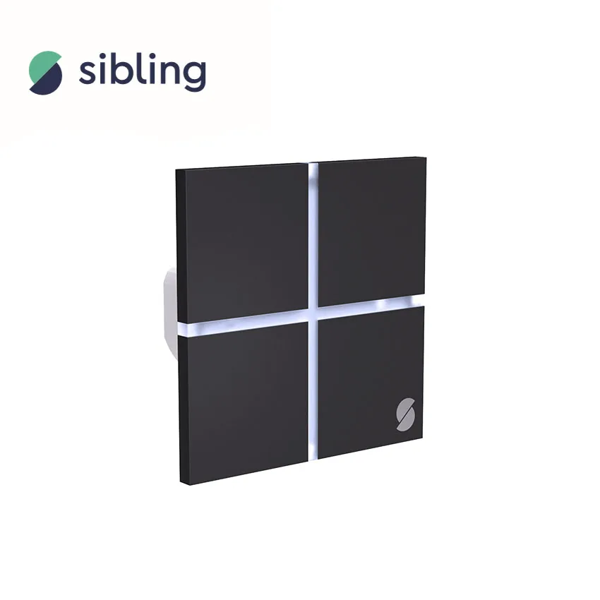 Black Умный выключатель Sibling(4 клавиши - Color: Black