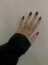 Punk Hip Pop-anillos de aleación abiertos de cuatro dedos, cadena ajustable multicapa, cadena nueva, borla, accesorios para mujeres, niñas, regalo