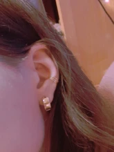Circonio coreano oído brazalete Set pendientes para niñas 3-14k oro lindo cartílago Clip en pendientes No perforado mujeres Punk joyería