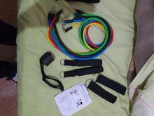 11 unids/set tubo de látex resistencia bandas elásticas para Fitness Yoga gimnasio Ejercicio de tirar de la cuerda casa soporte elástico entrenamiento de la fuerza muscular