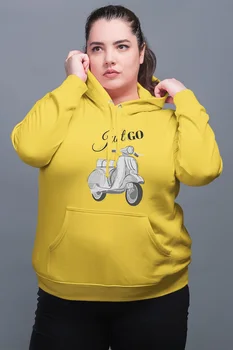 

Angemiel Wear Just Go Vespa Yellow Women 'S Hooded Sweatshirt