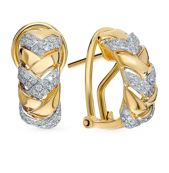 

Gold earrings with diamonds sunlight sample 585