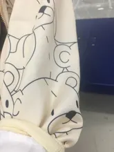 Sudadera con capucha para mujer, de dibujos animados, de oso, primavera y verano, con cremallera, moda coreana, 12345-Lillte