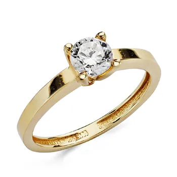 

Solitaire 18k gold cubic zirconia 5mm. [AA0475]